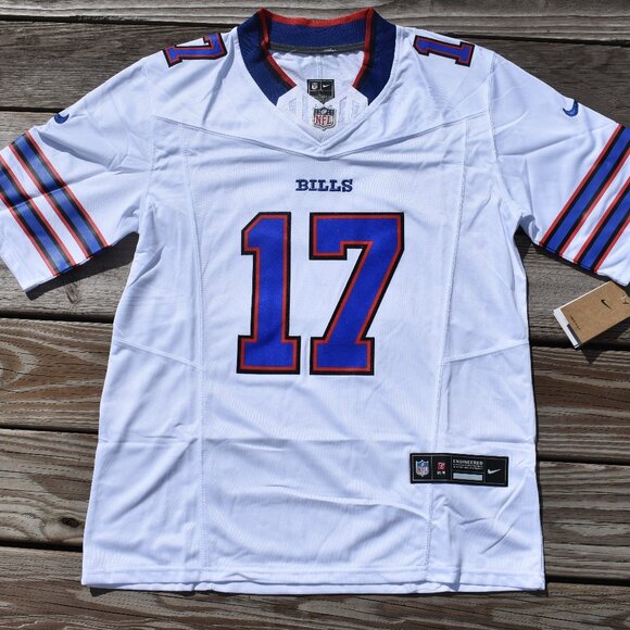 New!! Josh Allen New York Buffalo Bills White Football Jersey Adult Men's Sizes - Picture 2 of 2
